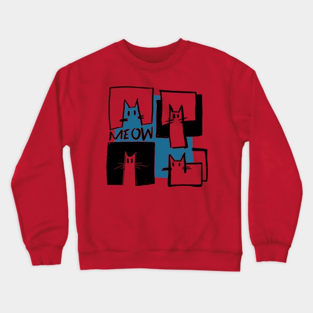 cubist cats Crewneck Sweatshirt by Handan